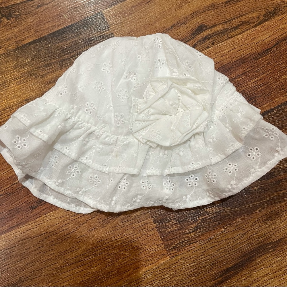 addie & tate toddler girl eyelet white sun hat new with tags  size 24m